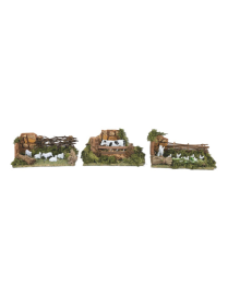 SCENA DA PRESEPE  10,5x20cm CON ANIMALI