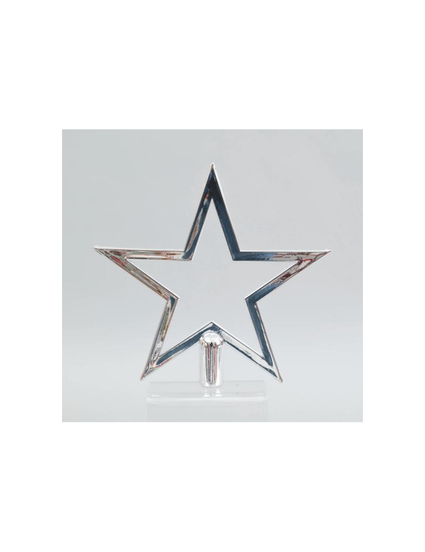 PUNTALE PVC STELLA ARGENTO 20cm