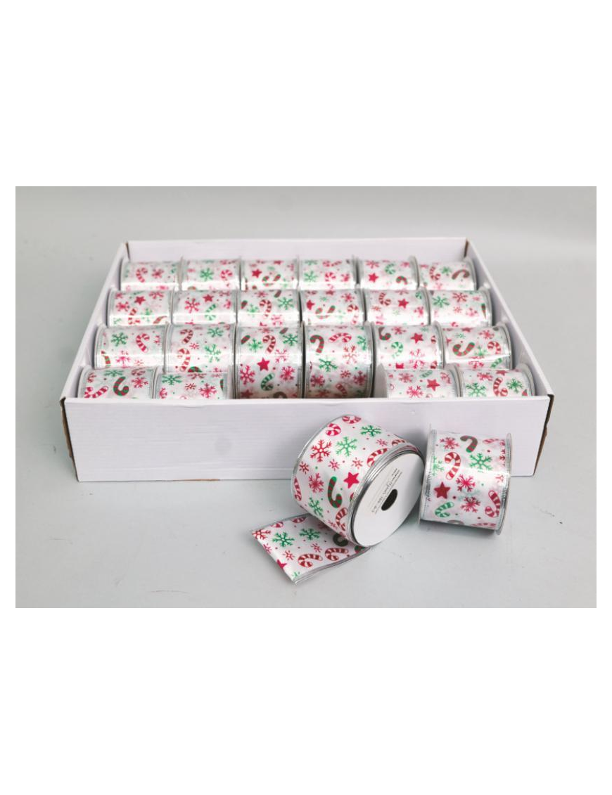RIBBON ROLL 6.3x2.7m CHRISTMAS BOW DECORATION