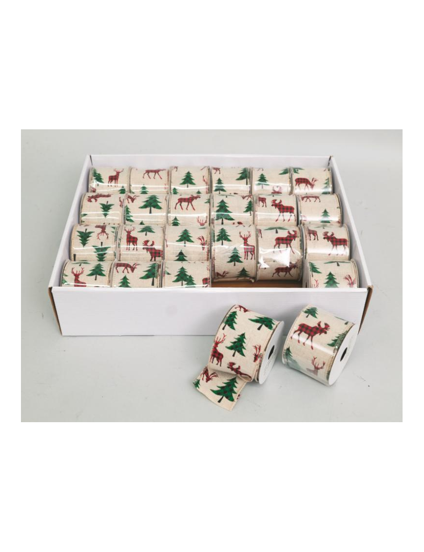 ROTOLO NASTRO cm6,3x2,7mt DECORO RENNA