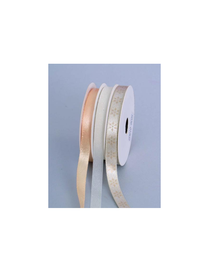 ROTOLO NASTRO mm10x9mt ORO/AVORIO/FIOCCHI