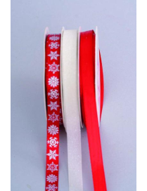ROLL OF RIBBON mm10x9mt RED/IVORY/FLAKES