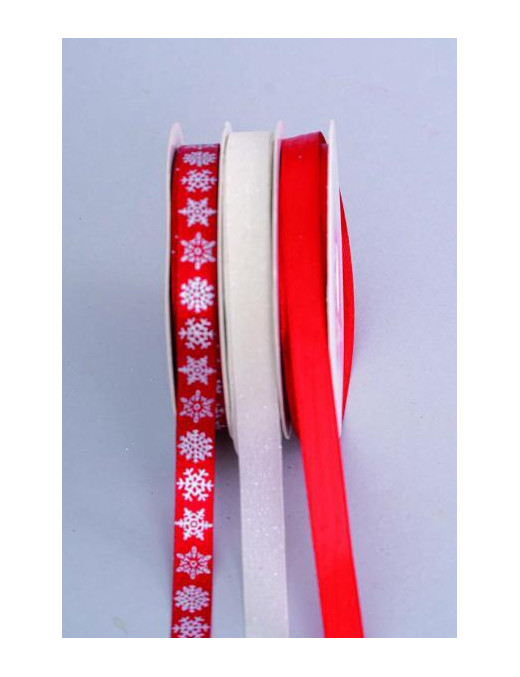ROLL OF RIBBON mm10x9mt RED/IVORY/FLAKES
