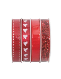 RED RIBBONS mm10x1.5m 4 pieces