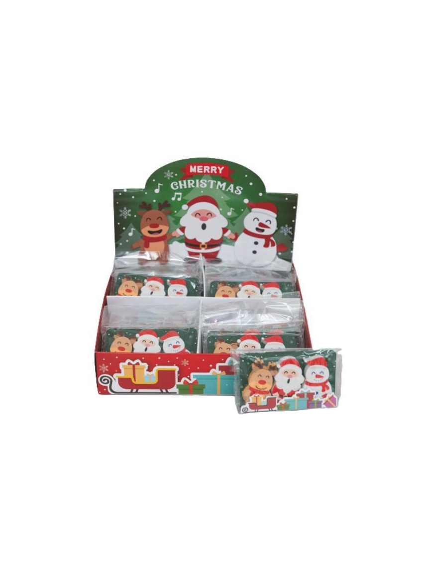 ERASER FOR ERASING 3 PIECES CHRISTMAS SUBJECT