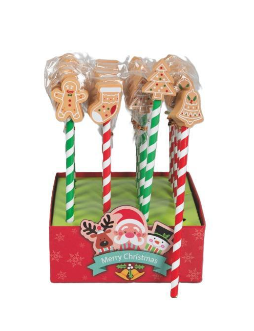 PENCIL WITH RUBER WITH BISCUIT DECORATION