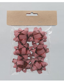 RED ROSETTES 6cm 6 pieces