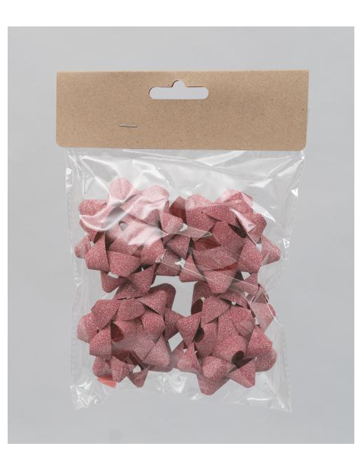 RED ROSETTES 8cm 4pcs