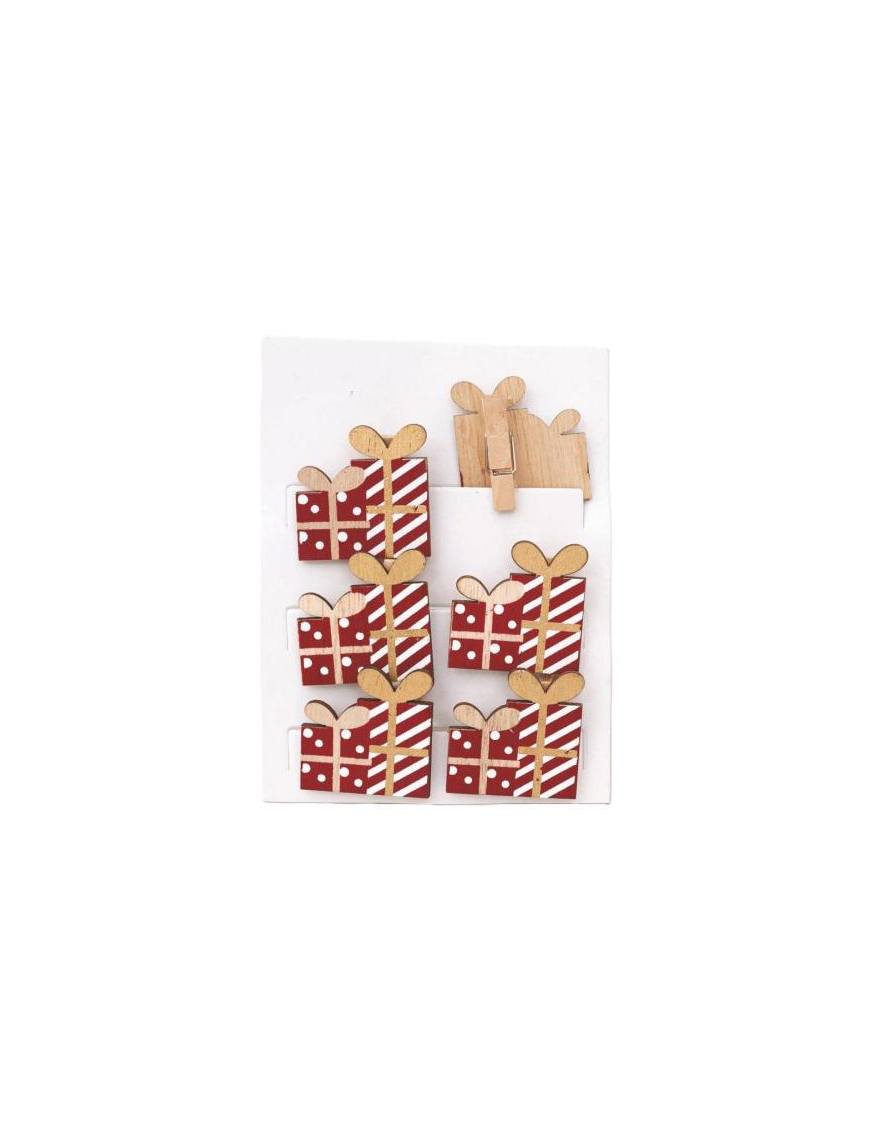 MOLLETTE LEGNO CHIUDIPACCO 6pezzi  4cm