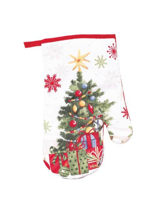 XMAS TREE LINE OVEN GLOVE 19x27