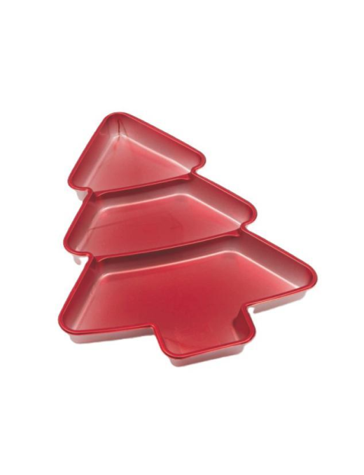 RED PLASTIC LINE TREE TRAY 40x29cm