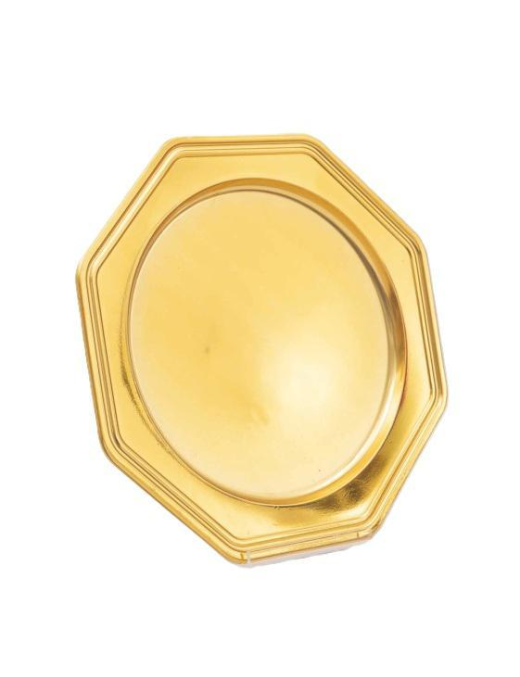GOLD PLASTIC LINE OCTAGONAL TRAY 30cm