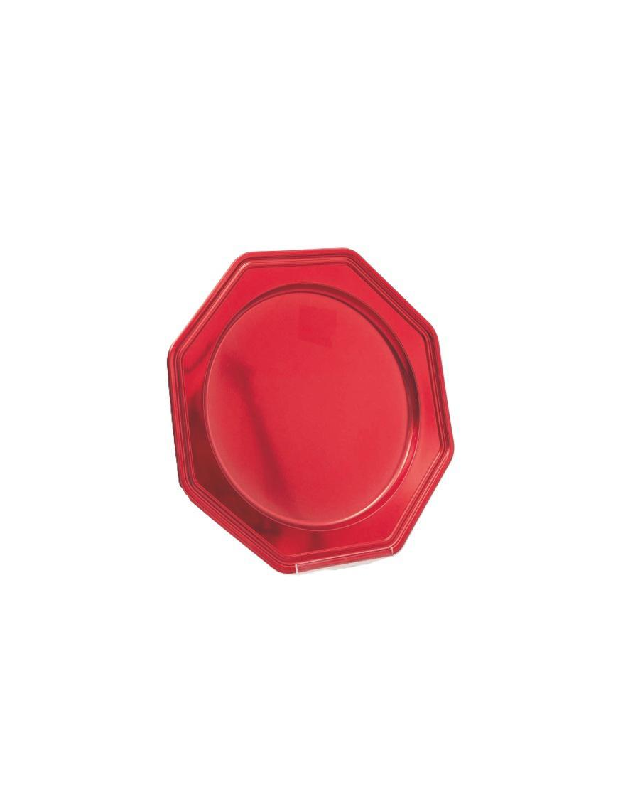 LINEA PLASTICA  ROSSO VASSOIO OTTAGONALE 30cm