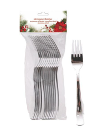 LINEA PLASTICA  ARGENTO FORCHETTE 12pezzi  19cm