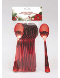 LINEA PLASTICA  ROSSO CUCCHIAI 12pezzi  17cm
