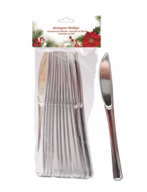LINEA PLASTICA  ARGENTO COLTELLI 12pezzi  20cm