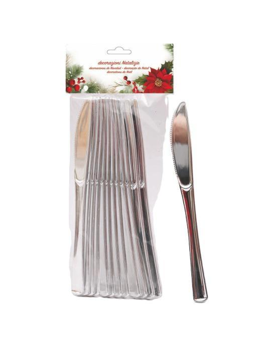 LINEA PLASTICA  ARGENTO COLTELLI 12pezzi  20cm