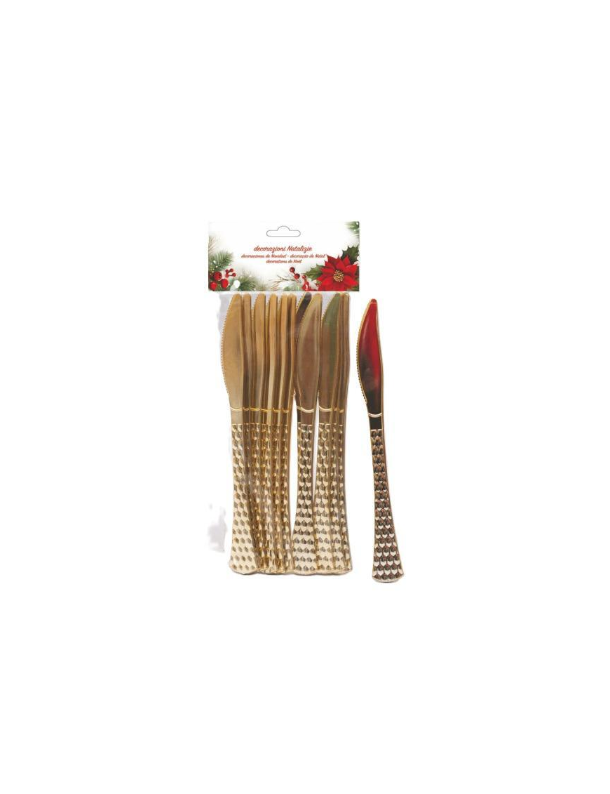LINEA PLASTICA  ORO COLTELLI 12pezzi  20cm