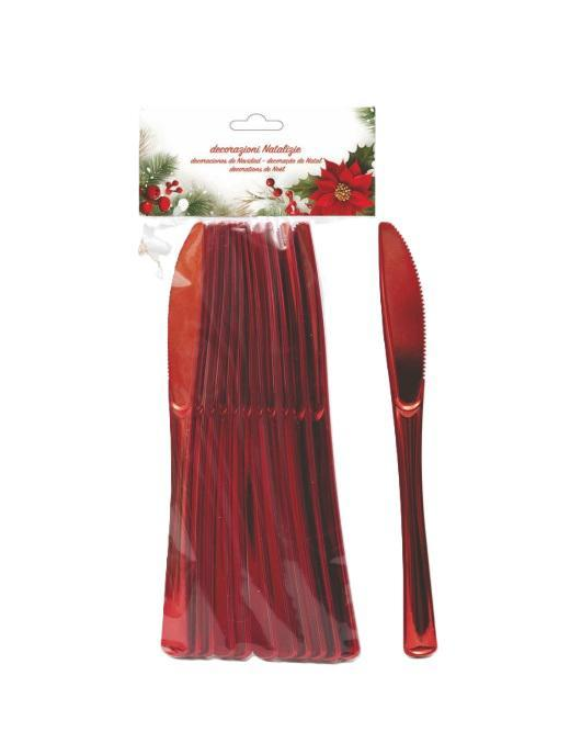 LINEA PLASTICA  ROSSO COLTELLI 12pezzi  20cm