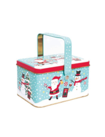 Tin box with handle 14x10x8.5cm