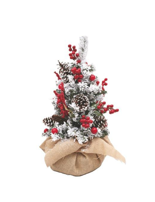 60cm PVC GREEN TREE WITH SNOW-COVERED BRANCHES
