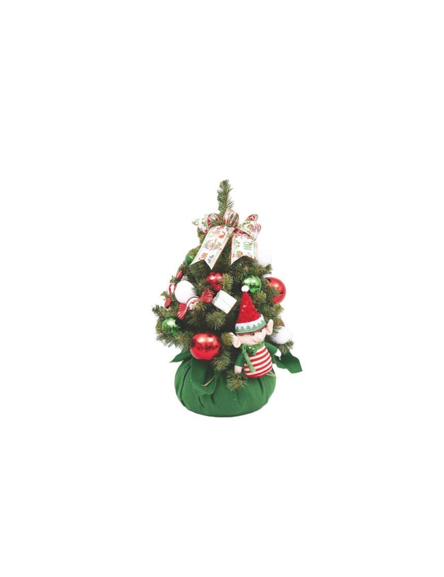 60cm PVC GREEN TREE WITH ELVES