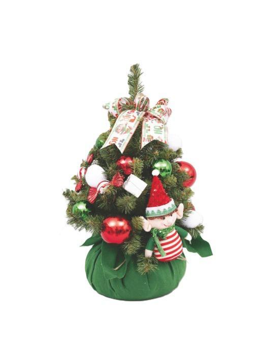 ALBERELLO VERDE PVC 60cm CON ELFI