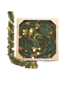 GHIRLANDA VERDE PVC mm 80x10mt DECORO ORO