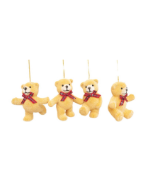 PVC HANGER FLOCKED TEDDY BEAR 8.5cm