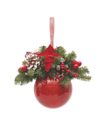 RED POLYSTYRENE CHRISTMAS STAR BALL 200mm