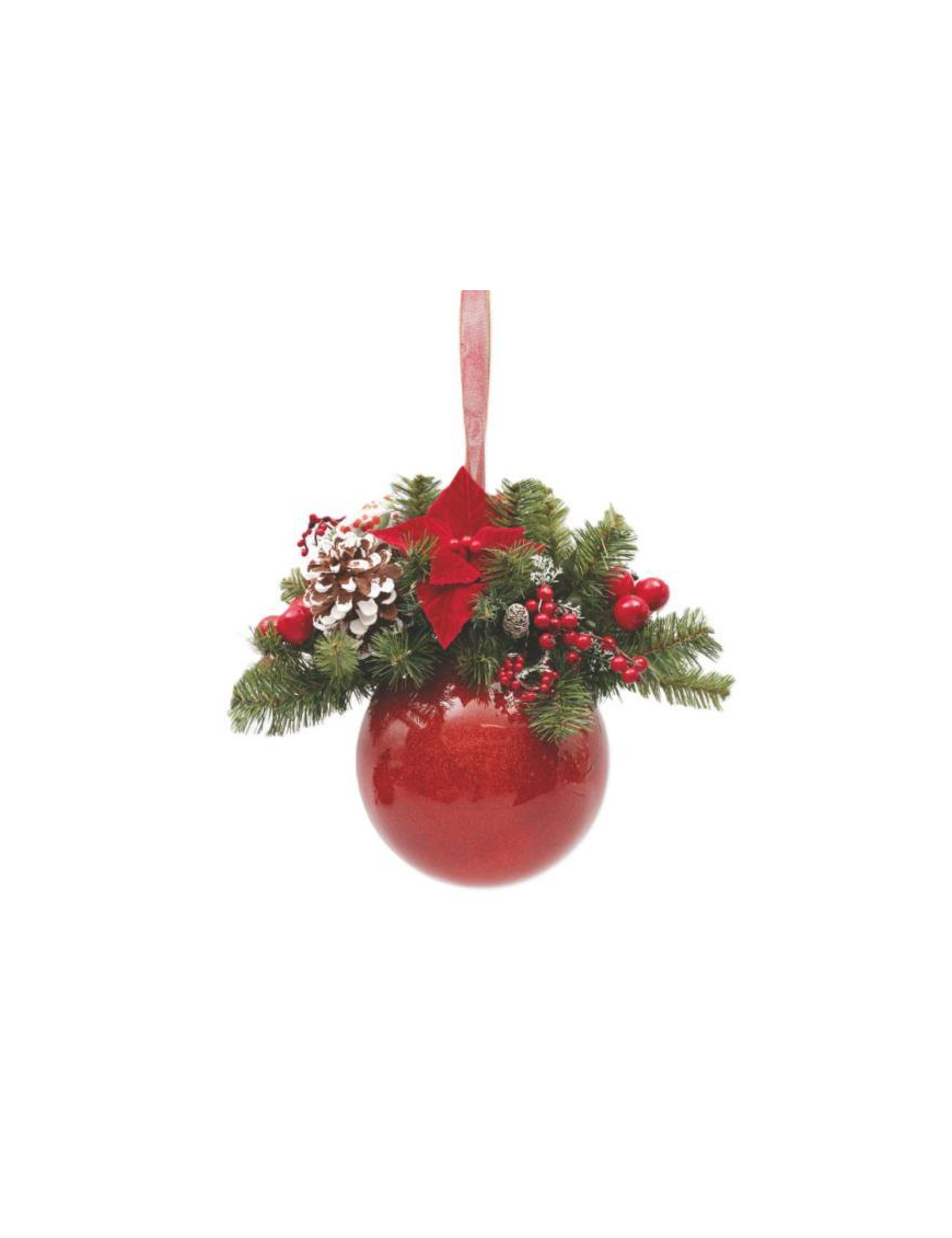 RED POLYSTYRENE CHRISTMAS STAR BALL 200mm