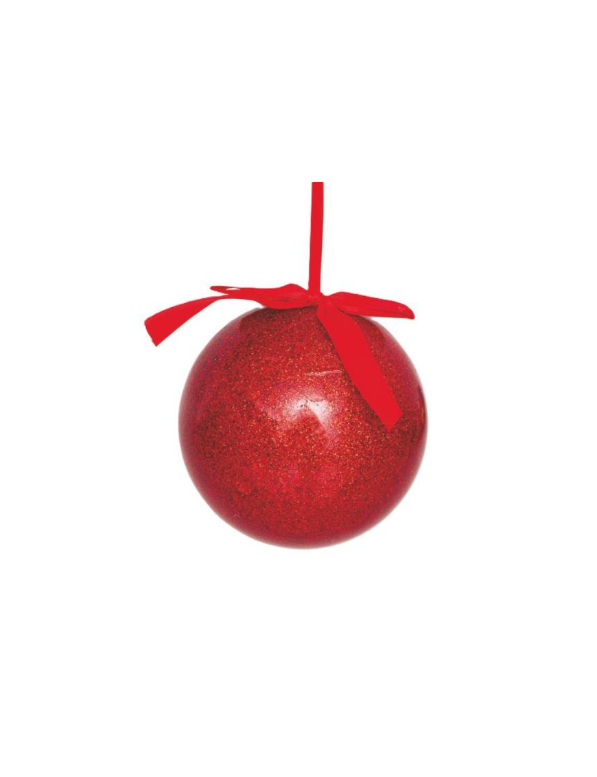 RED GLITTER EFFECT SPHERE 150mm