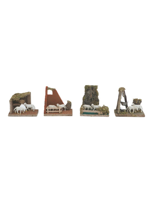 AMBIENTAZIONE CON PECORE 14x8x13cm