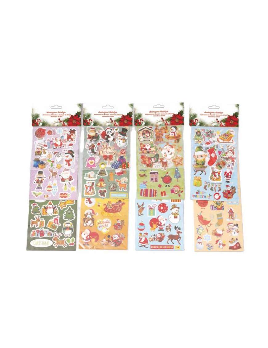 CHRISTMAS STICKERS 11x29cm 3 SHEETS