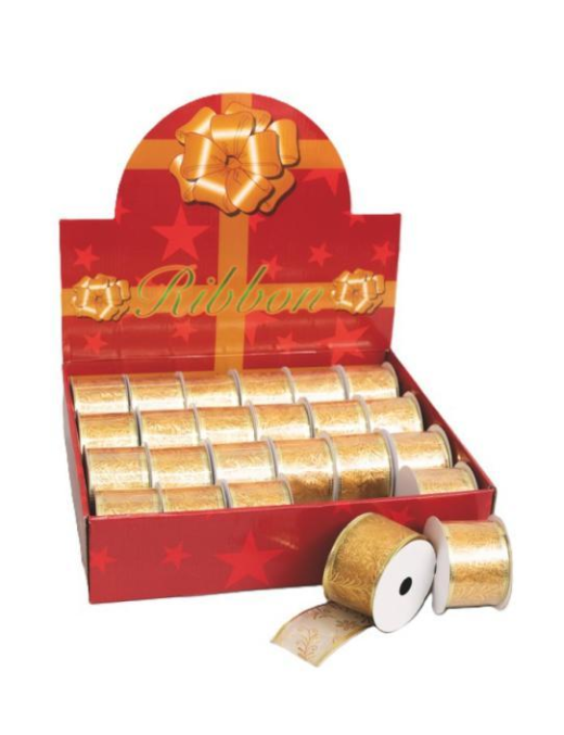 DECORATIVE RIBBON ROLL 50mm x 2mt GOLD