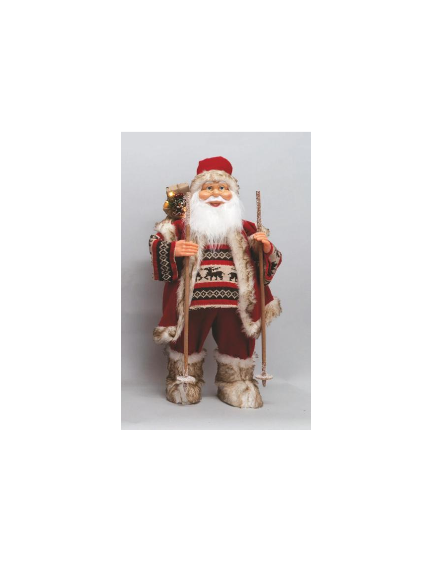 BABBO NATALE ROSSO C/SCII  80cm EL-75723