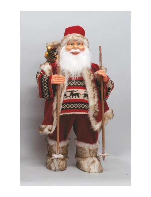 BABBO NATALE ROSSO C/SCII  80cm EL-75723