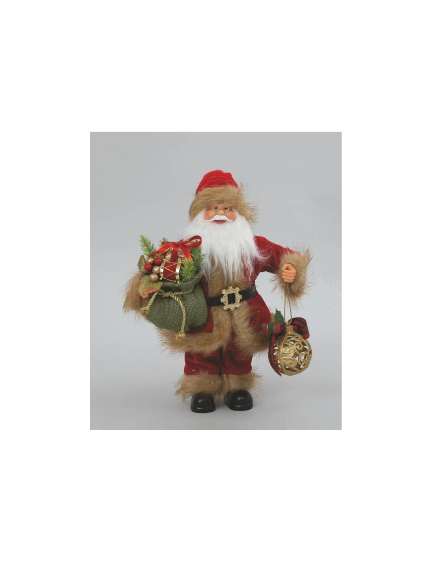 BABBO NATALE VELLUTO C/SFERA 30cm 76320