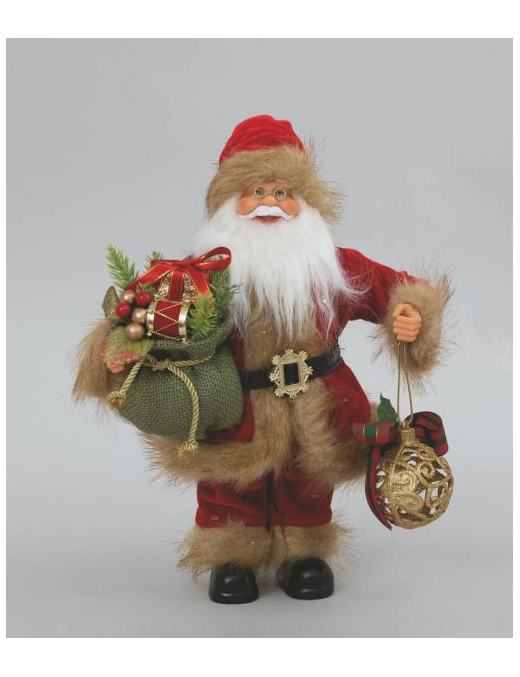 BABBO NATALE VELLUTO C/SFERA 30cm 76320