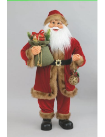 BABBO NATALE VELLUTO C/SFERA 90cm 76323