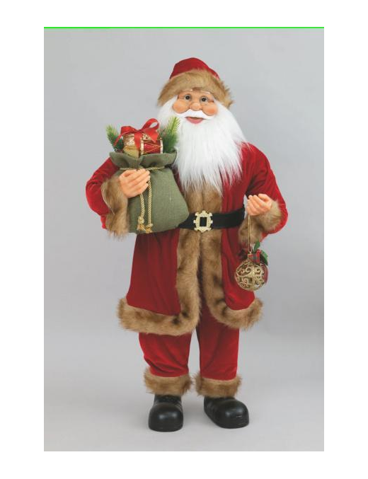 BABBO NATALE VELLUTO C/SFERA 90cm 76323