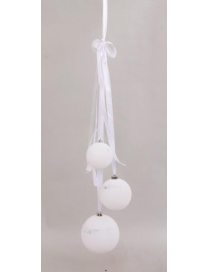 PENDENTE VELLUTO BIANCO C/3 SFERE 15x90c