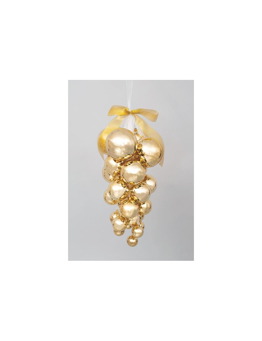 PENDENTE GRAPPOLO 25 SFERE ORO 40cm