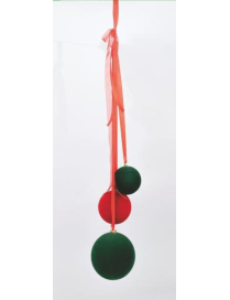 PENDENTE VELLUTO VER/ROS C/3 SFERE 15x90