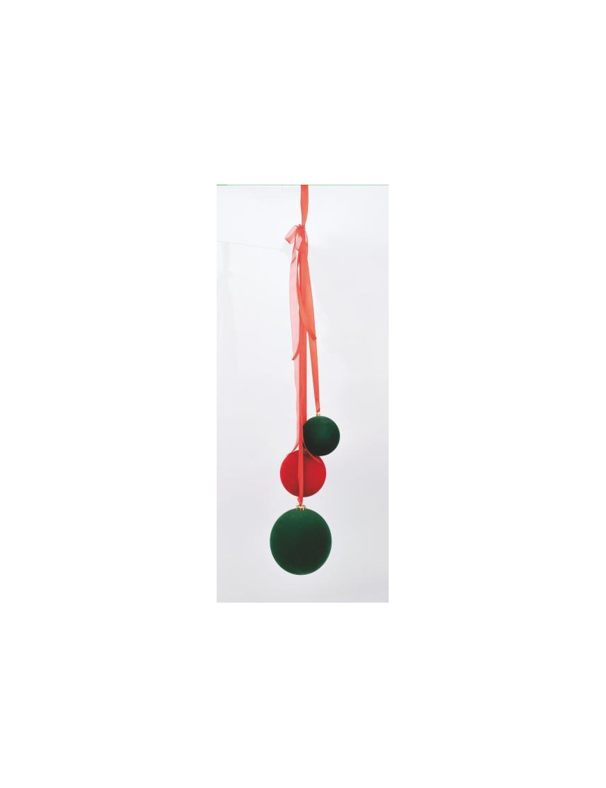 PENDENTE VELLUTO VER/ROS C/3 SFERE 15x90