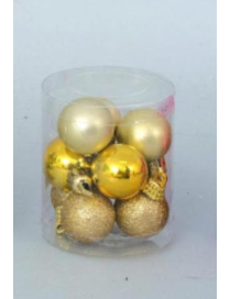 30mm GOLD PVC SPHERES 9pcs SATIN/METALLIZED