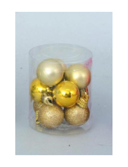 30mm GOLD PVC SPHERES 9pcs SATIN/METALLIZED