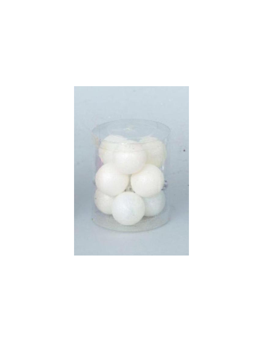 30mm White PVC Balls, 9pcs, Satin/Metallic