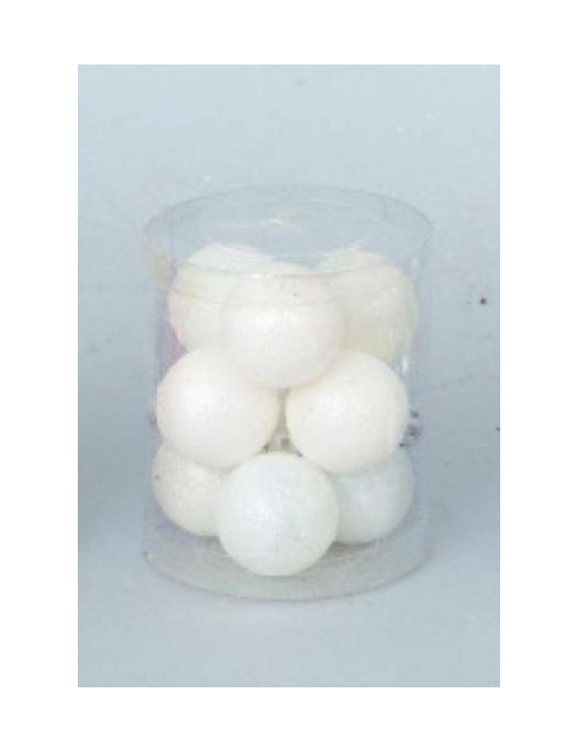 SFERE PVC BIANCHE 30mm 9pz  SATINATO/METALLIZZATO
