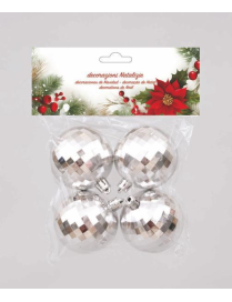 SFERA SPECCHIETTI ARGENTO  60mm 4pz